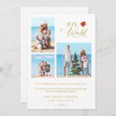 3 Photos Poinsettias Whimsical Joy to the World (正面/裏面)