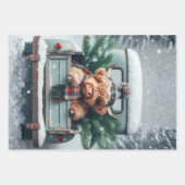 3 Piece Wrapping Paper Decoupage Highland Cow ラッピングペーパーシート (正面2)