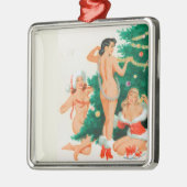 3 Pin Up Girlsでクリスマスツリーを飾る メタルオーナメント (左)