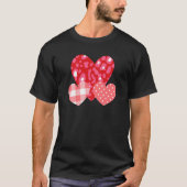 3 Pink Hearts Love Leopard Plaid Polka Dots Valent Tシャツ (正面)