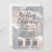 3 QRコードシンプルフォトオーバーレイオールインワン結婚ズ 招待状 (正面)