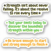 3 Quotes About Strength | Inspirational Stickers シール (正面)