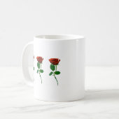 3 Red Roses – パーソナライズされたバラギフト コーヒーマグカップ (正面左)