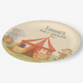 3 Ring Circus Baby Shower ペーパープレート (アングル)