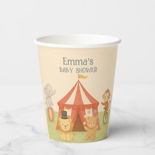 3 Ring Circus Baby Shower 紙コップ (裏面)