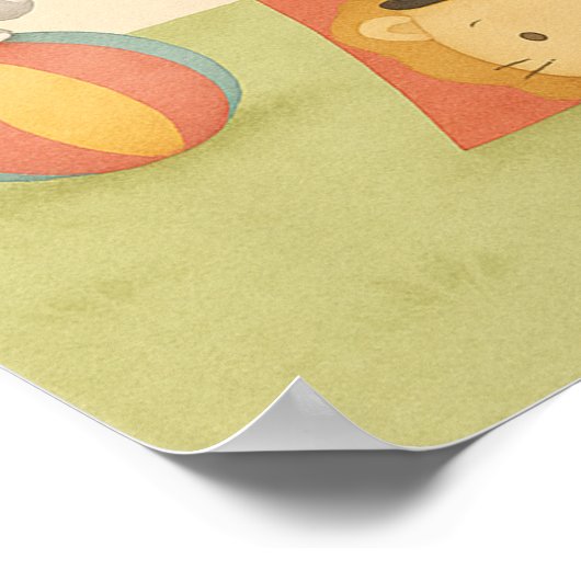 3 Ring Circus Baby Shower Welcome ポスター (角)