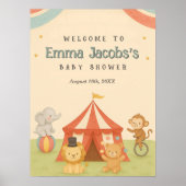 3 Ring Circus Baby Shower Welcome ポスター (正面)