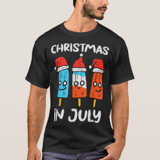 3 Santa Popsicles Christmas In July Cute Summer Xm Tシャツ