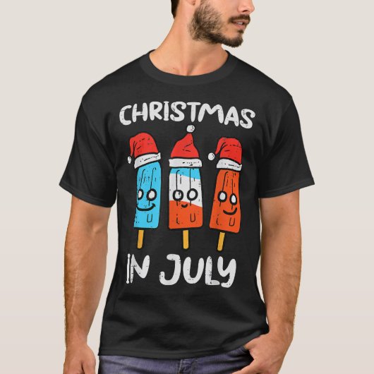 3 Santa Popsicles Christmas In July Cute Summer Xm Tシャツ (正面)