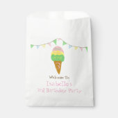 3 Scoops of Fun 3歳の誕生日 アイスクリームパーティー フェイバーバッグ (正面)