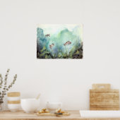 3_sea_turtles_絵画s ポスター (キッチン)