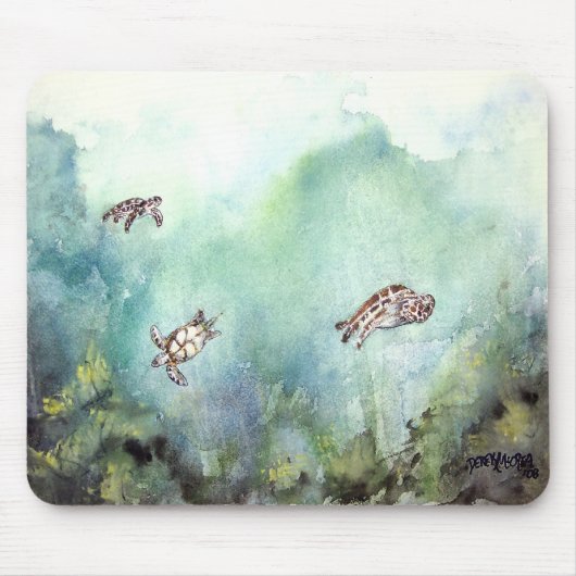 3_sea_turtles_painting マウスパッド (正面)