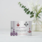 3 Silver Red & Black Chandelers Damask Wedding エンクロージャーカード (スタンド正面)