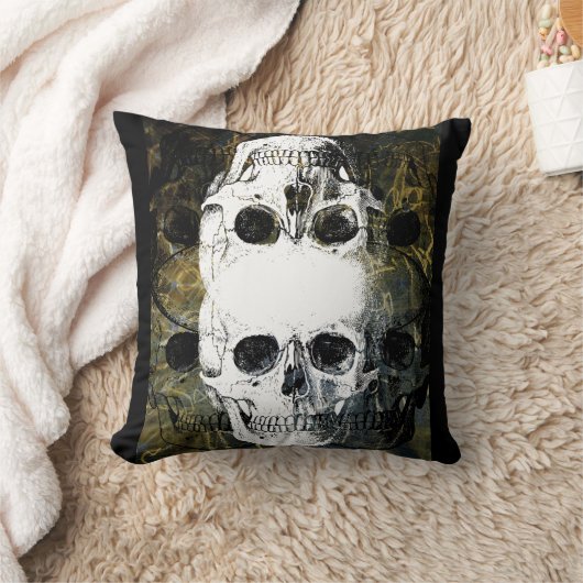 3 Skulls Graffiti クッション (ブランケット)
