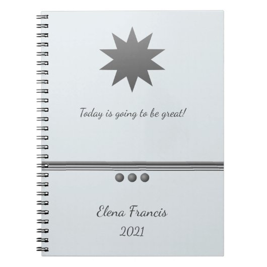 3 Sphere Silver文字プロフェッショナル手帳 ノートブック (正面)