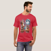 3 Squirrel Moon Howling Squirrel Head Funny for Me Tシャツ (正面フル)