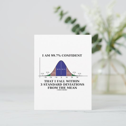 3 Standard Deviations Mean内で99.7%の自信 ポストカード (スタンド正面)