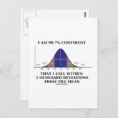 3 Standard Deviations Mean内で99.7%の自信 ポストカード (正面/裏面)
