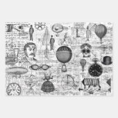 3 Steampunk Collage Ephemeraシート ラッピングペーパーシート (正面3)