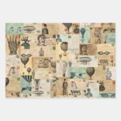 3 Steampunk Collage Ephemeraシート ラッピングペーパーシート (正面)