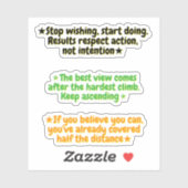 3 Success Quotes for Men (for Work) Motivational  シール (シート)