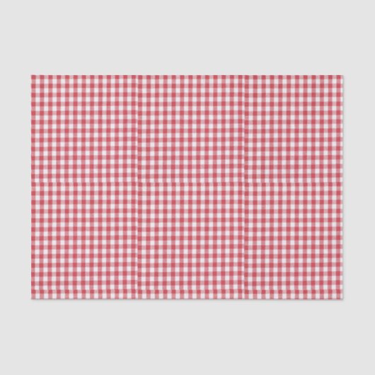 3 Tissue Sheets, Red & White Gingham Check Pattern 薄葉紙 (正面)
