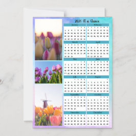 3 Tulip Image At a Glance Calendar マグネット招待状