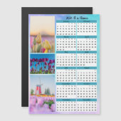 3 Tulip Image At a Glance Calendar マグネット招待状 (正面/裏面)