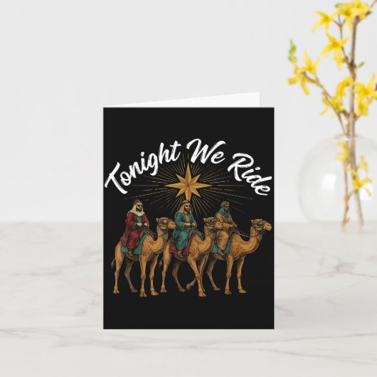 3 Wise Men Tonight We Ride Christmas  カード (黄色い花)