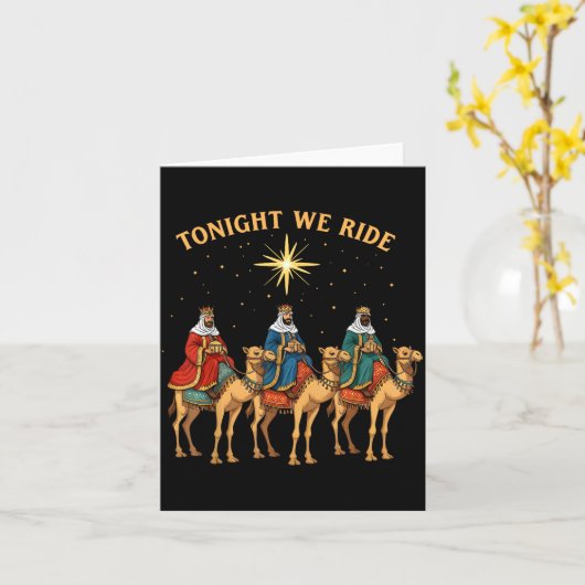 3 Wise Men Tonight We Ride Christmas  カード (黄色い花)