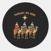 3 Wise Men Tonight We Ride Christmas ラウンドシール (正面)