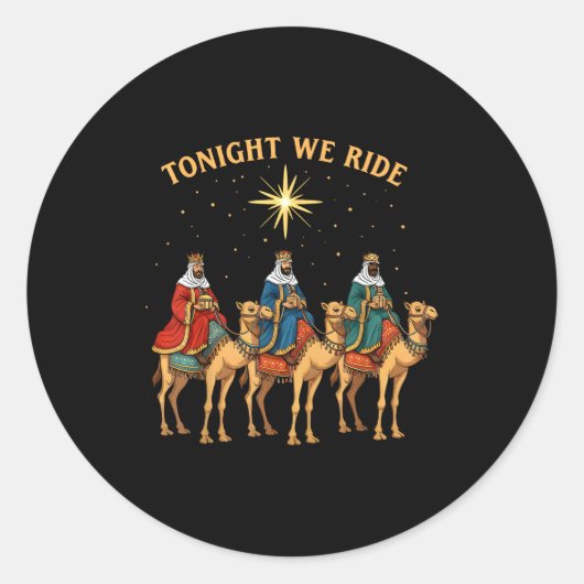 3 Wise Men Tonight We Ride Christmas  ラウンドシール (正面)