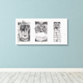 3 Wise Monkey for Monkey Year 2016 Canvas キャンバスプリント (インサイチュ (ウッドフロア))