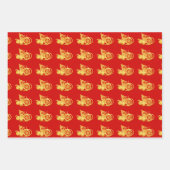 3 WP中国の紙カットラットフルーツ色を選択 ラッピングペーパーシート (正面)