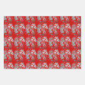 3 WP中国の紙カット可愛いラットグレープ色を選択 ラッピングペーパーシート (正面3)