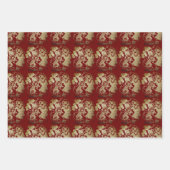 3 WP中国の紙カット可愛いラットグレープ色を選択 ラッピングペーパーシート (正面2)