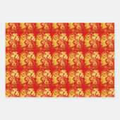 3 WP中国の紙カット可愛いラットグレープ色を選択 ラッピングペーパーシート (正面)