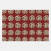 3 WP金ゴールド中国の紙カットタイガー年Cを選択 ラッピングペーパーシート (正面2)