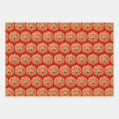 3 WP金ゴールド中国の紙カットタイガー年Cを選択 ラッピングペーパーシート (正面)