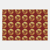 3 Wp2金ゴールド中国の紙カットタイガー年選択C ラッピングペーパーシート (正面2)