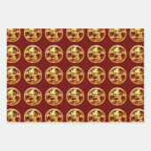 3 Wp3金ゴールド中国の紙カットタイガー年選択C ラッピングペーパーシート (正面2)