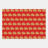 3 Wp3金ゴールド中国の紙カットラビット年Cを選択 ラッピングペーパーシート (正面)