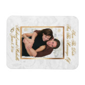 3"x4"結婚式の日付を保存するフォトマグネット マグネット (横)