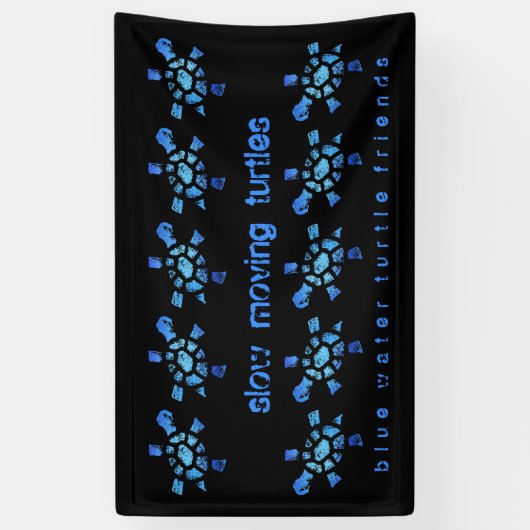 3' x5 10のゆっくり動く青海原のカメ 横断幕 (縦)