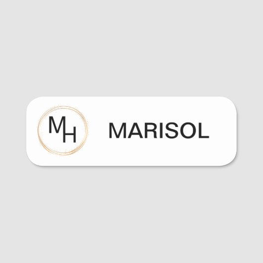 3" X 1"ネームタグ磁気ピン  名札 (正面)