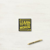 3" x 3" Post It Note Pad - Learn How To Park Moron ポストイット (デスク上)