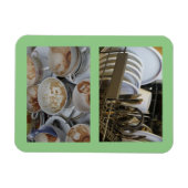 3" x 4"清潔皿/汚れた皿 – 文字食洗機 マグネット (横)