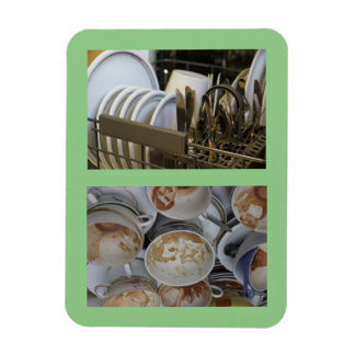 3" x 4"清潔皿/汚れた皿 – 文字食洗機 マグネット