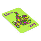 3" x 4" Thumb Up DownレトロClean/Dirty マグネット (右側)