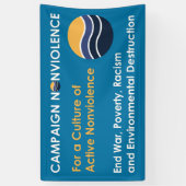 3' x 5'キャンペーン非暴力の旗 横断幕 (縦)